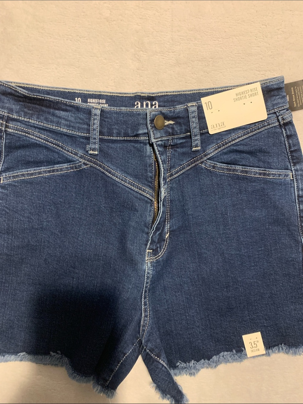 NWT a.n.a shortie Shorts size 10 denim highest rise - Picture 3 of 9